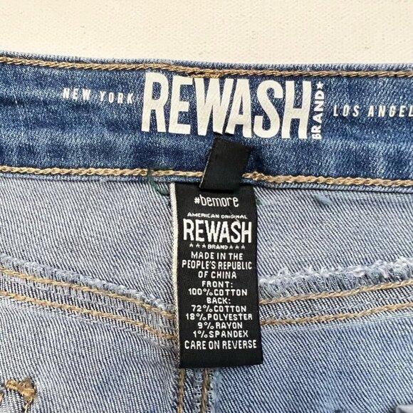 Rewash Brand Womens Vintage Reunion Jean Skirt Blue Mini Distressed Juniors 11 - Picture 10 of 10